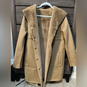 Zara reversible faux fur coat. Very soft and warm.